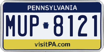 PA license plate MUP8121