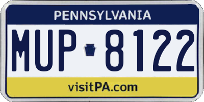 PA license plate MUP8122