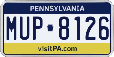 PA license plate MUP8126