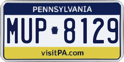 PA license plate MUP8129