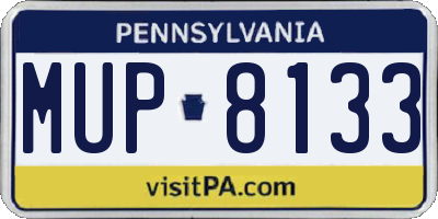 PA license plate MUP8133