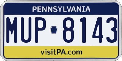 PA license plate MUP8143