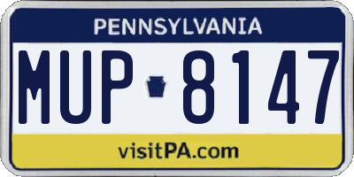 PA license plate MUP8147