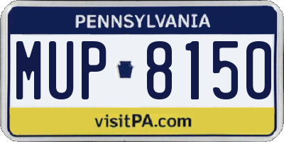 PA license plate MUP8150