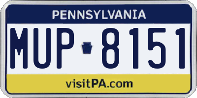 PA license plate MUP8151