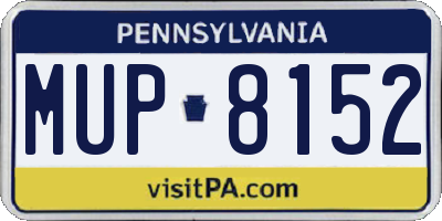 PA license plate MUP8152
