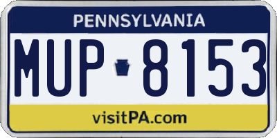 PA license plate MUP8153