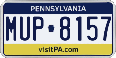 PA license plate MUP8157