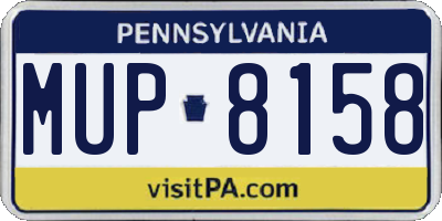 PA license plate MUP8158