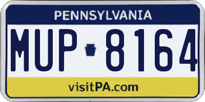PA license plate MUP8164