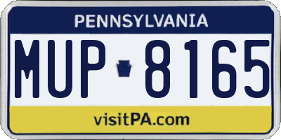 PA license plate MUP8165