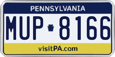 PA license plate MUP8166