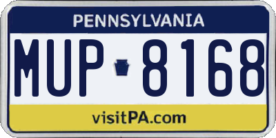 PA license plate MUP8168