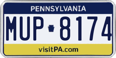 PA license plate MUP8174