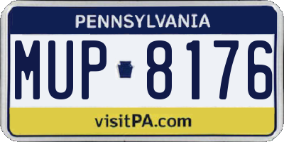 PA license plate MUP8176