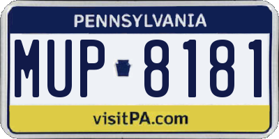PA license plate MUP8181