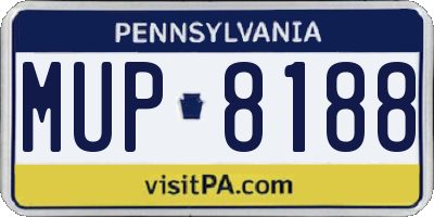 PA license plate MUP8188