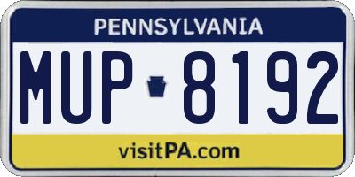 PA license plate MUP8192