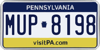 PA license plate MUP8198