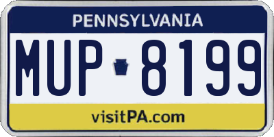 PA license plate MUP8199