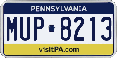 PA license plate MUP8213
