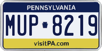 PA license plate MUP8219