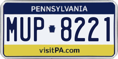 PA license plate MUP8221