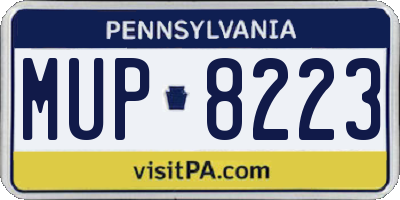 PA license plate MUP8223