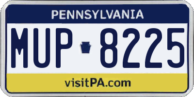 PA license plate MUP8225