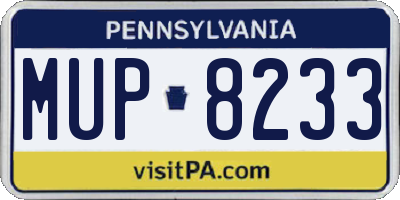 PA license plate MUP8233