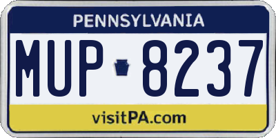PA license plate MUP8237