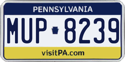 PA license plate MUP8239