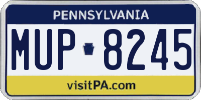PA license plate MUP8245