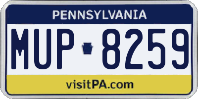 PA license plate MUP8259