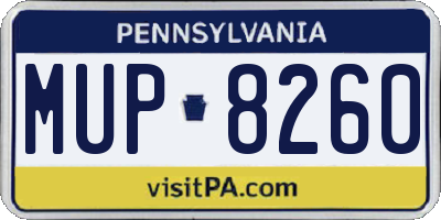 PA license plate MUP8260