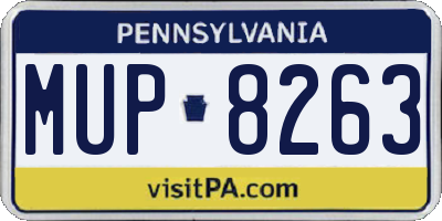 PA license plate MUP8263