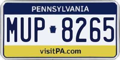 PA license plate MUP8265