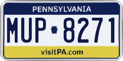 PA license plate MUP8271