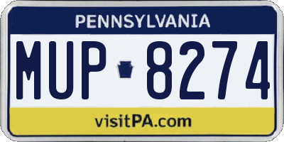 PA license plate MUP8274