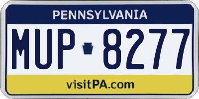 PA license plate MUP8277