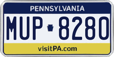 PA license plate MUP8280