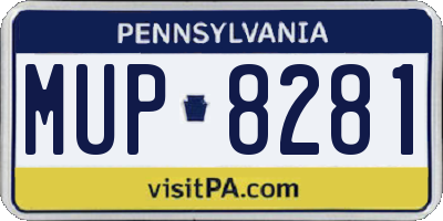 PA license plate MUP8281