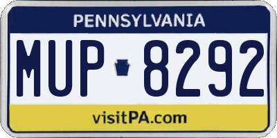 PA license plate MUP8292