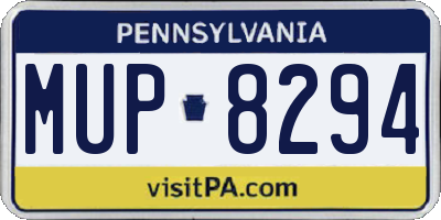 PA license plate MUP8294
