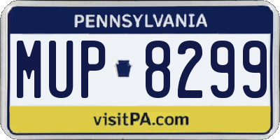 PA license plate MUP8299