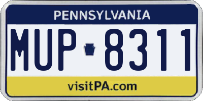 PA license plate MUP8311