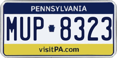 PA license plate MUP8323