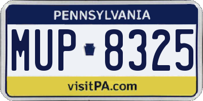 PA license plate MUP8325