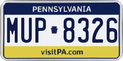 PA license plate MUP8326