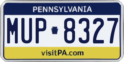PA license plate MUP8327